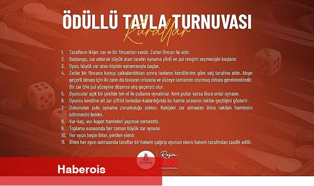 Nevşehir Belediyesi'nden Ödüllü Tavla Turnuvası