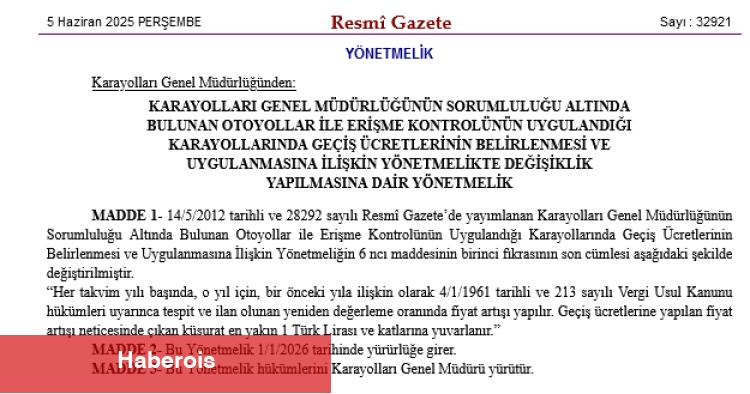 Otoyol geçiş fiyatlarına otomatik artırım ayarı! - Haberois Otoyol geçiş fiyatlarına otomatik artırım ayarı!