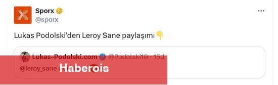 Podolski'den Leroy Sane paylaşımı! - Haberois Podolski'den Leroy Sane paylaşımı!