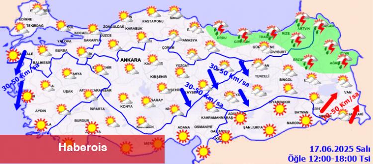 Sıcaklık mevsim normallerinde, rüzgar yer yer kuvvetli!