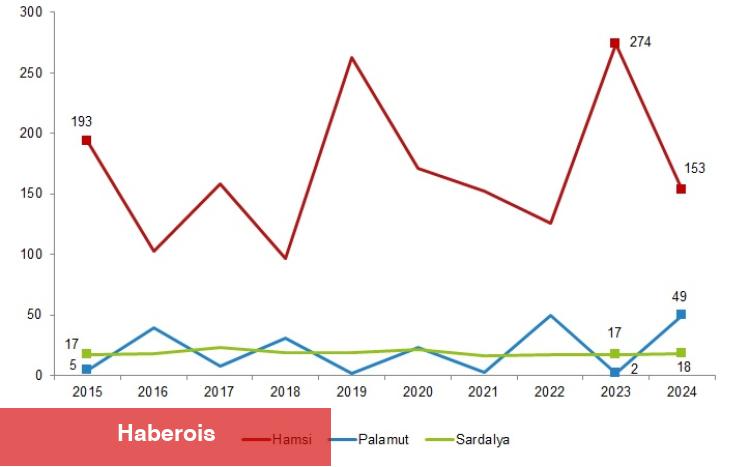 Su eserleri üretimi 2024'te azaldı, yetiştiricilik arttı... En çok hamsi avladık! - Haberois Su eserleri üretimi 2024'te azaldı, yetiştiricilik arttı... En çok hamsi avladık!