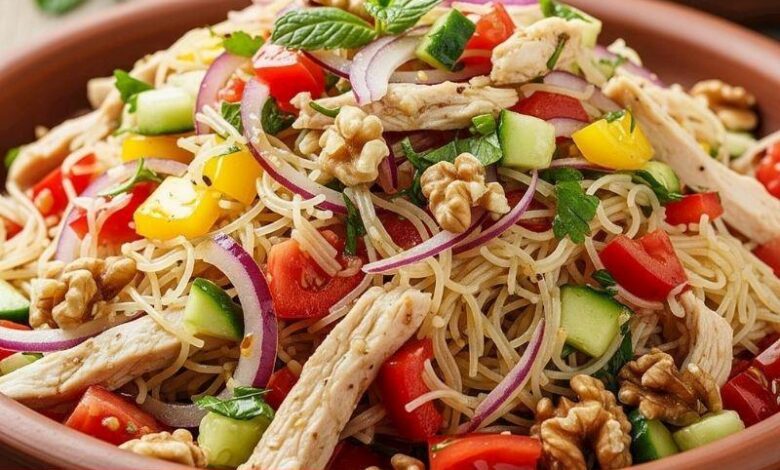 Tavuklu Tel Şehriye Salatası - Haberois Tavuklu Tel Şehriye Salatası