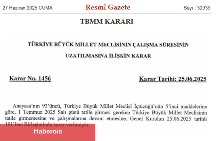 TBMM çalışma mühleti uzatıldı... Meclis tatile girmiyor! - Haberois TBMM çalışma mühleti uzatıldı... Meclis tatile girmiyor!
