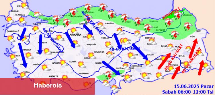 Türkiye'de kuvvetli yağış ve rüzgâr alarmı!