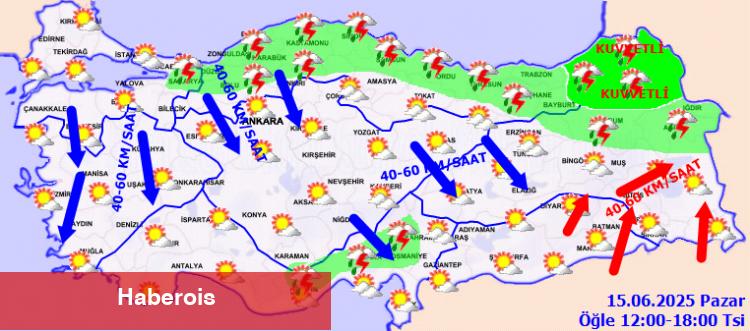 Türkiye'de kuvvetli yağış ve rüzgâr alarmı!