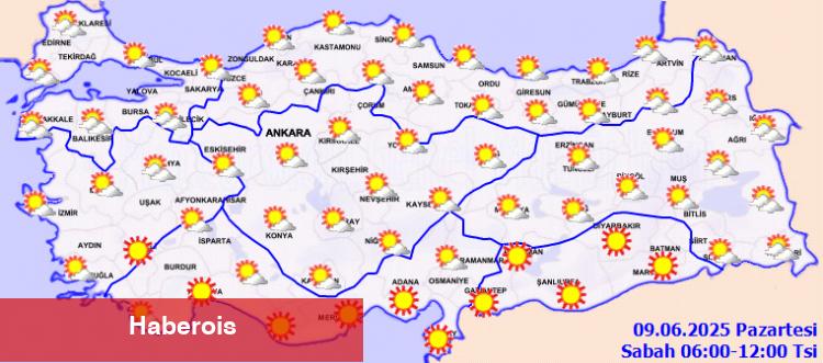 Yurtta az bulutlu hava hakim... Doğu'da sağanak alarmı! - Haberois Yurtta az bulutlu hava hakim... Doğu'da sağanak alarmı!