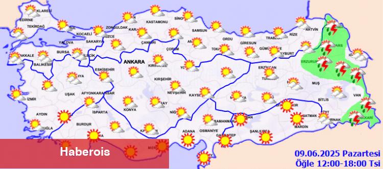 Yurtta az bulutlu hava hakim... Doğu'da sağanak alarmı! - Haberois Yurtta az bulutlu hava hakim... Doğu'da sağanak alarmı!