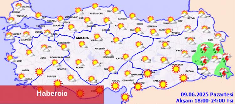 Yurtta az bulutlu hava hakim... Doğu'da sağanak alarmı! - Haberois Yurtta az bulutlu hava hakim... Doğu'da sağanak alarmı!