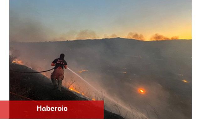 Aliağa Hacıömerli Mahallesi makilik alanda çıkan yangına müdahale sürüyor - Haberois Aliağa Hacıömerli Mahallesi makilik alanda çıkan yangına müdahale sürüyor