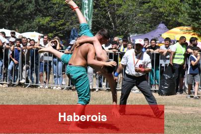 Bursa İznik'in Alıç Yaylası'nda kıran kırana güreş