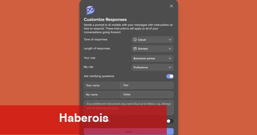 DuckDuckGo, sohbet botları artık kişiselleştirilebilecek