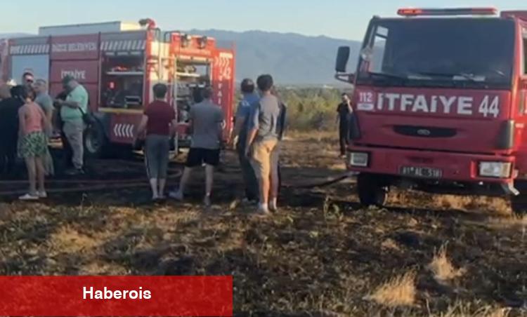 Düzce Konuralp’te örtü yangını denetim altında