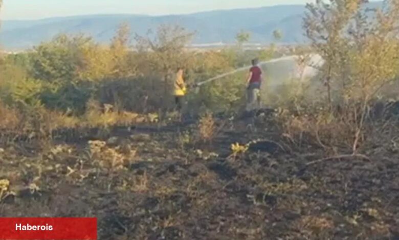 Düzce Konuralp’te örtü yangını denetim altında