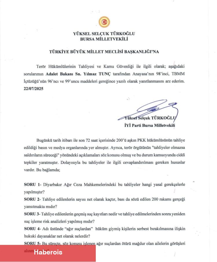 GÜZEL Parti'li Türkoğlu PKK akınları ve tahliyeleri sordu