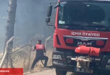 İzmir Bergama’da orman yangınına müdahale ediliyor
