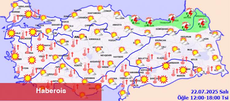 Kuzeydoğu hariç sıcaklıklar bunaltacak