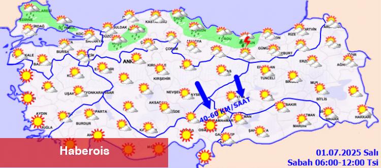 Meteoroloji'den kuvvetli rüzgar ve sağanak uyarısı! - Haberois Meteoroloji'den kuvvetli rüzgar ve sağanak uyarısı!