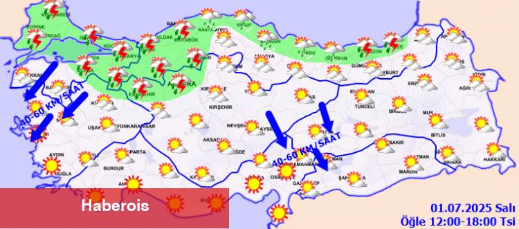 Meteoroloji'den kuvvetli rüzgar ve sağanak uyarısı! - Haberois Meteoroloji'den kuvvetli rüzgar ve sağanak uyarısı!