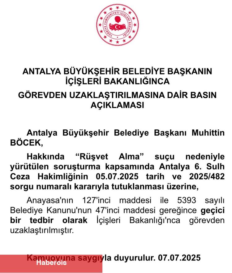Muhittin Böcek misyondan uzaklaştırıldı - Haberois Muhittin Böcek misyondan uzaklaştırıldı