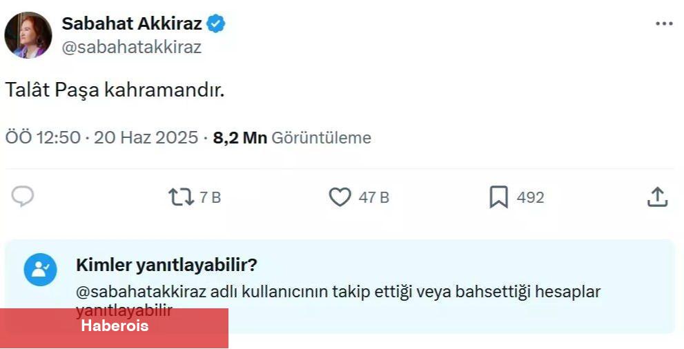 Sabahat Akkiraz 'Talat Paşa' sessizliğini bozdu! - Haberois Sabahat Akkiraz 'Talat Paşa' sessizliğini bozdu!