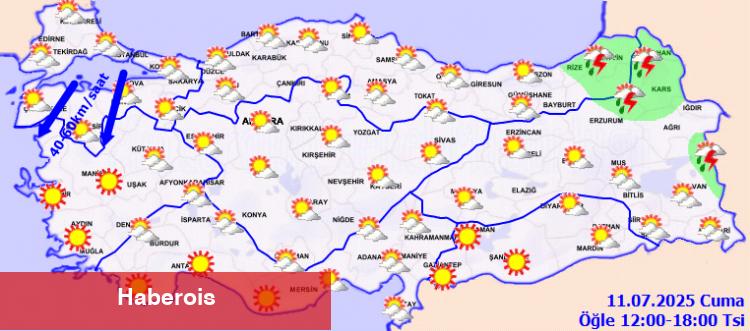 Sıcaklıklar yüksek, rüzgar ve yağış bekleniyor - Haberois Sıcaklıklar yüksek, rüzgar ve yağış bekleniyor