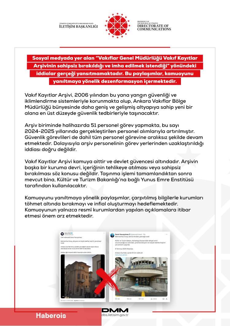 Vakıf Kayıtlar Arşivi imha mı edildi? Açıklama geldi!