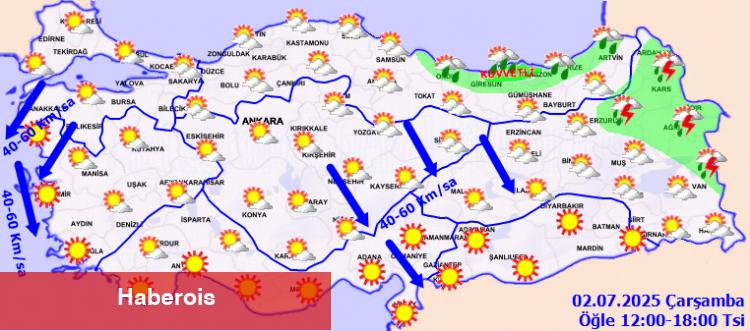 Yurtta bugün hava nasıl olacak? Hangi bölgeler 'kuvvetli rüzgar' altında?
